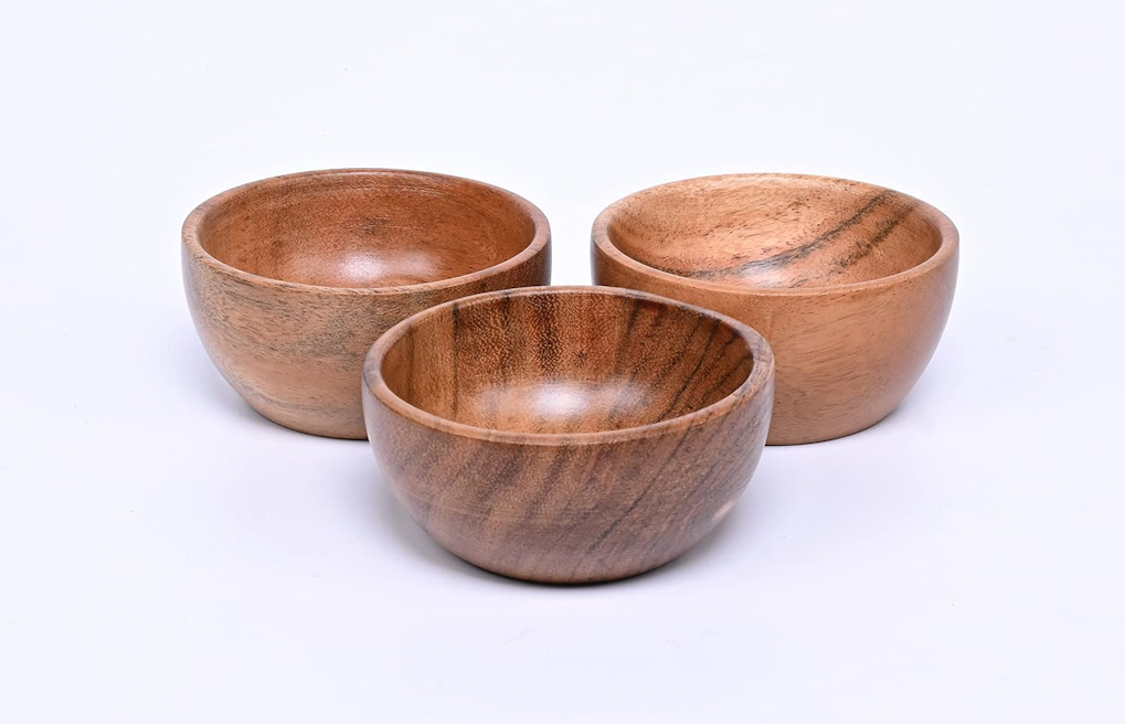 Handmade Wooden Bowls (Set of 3)