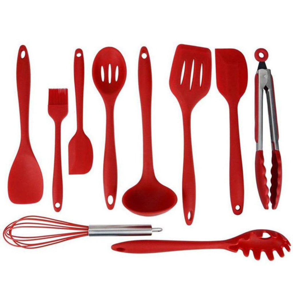 Non-Stick Silicone Cooking Utensils (10-Piece Set)