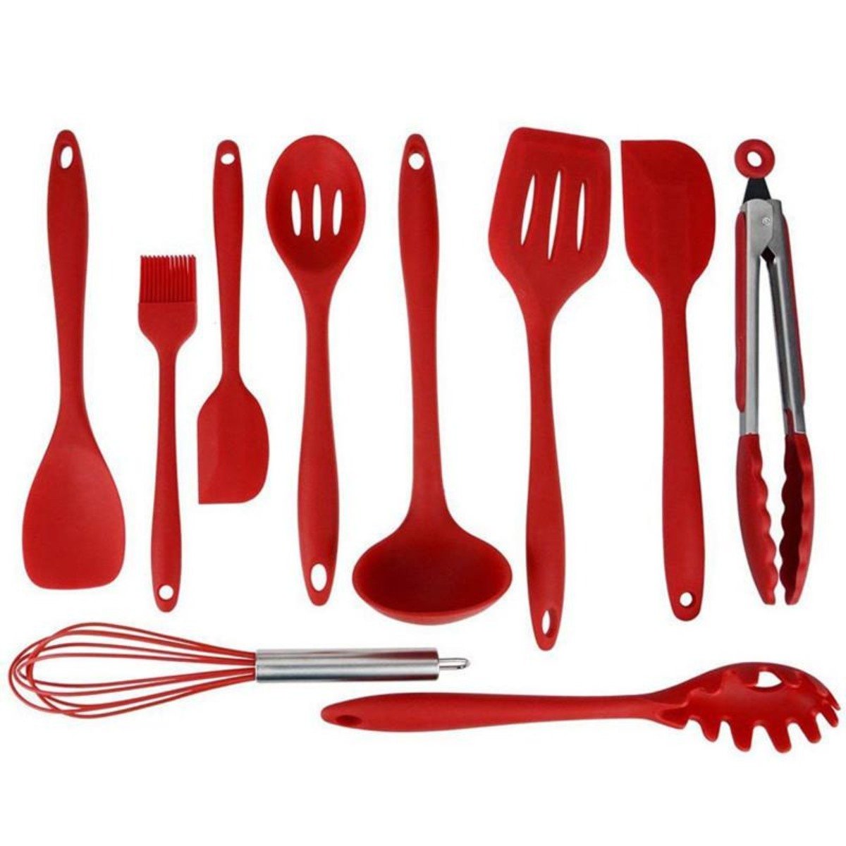 Non-Stick Silicone Cooking Utensils (10-Piece Set)