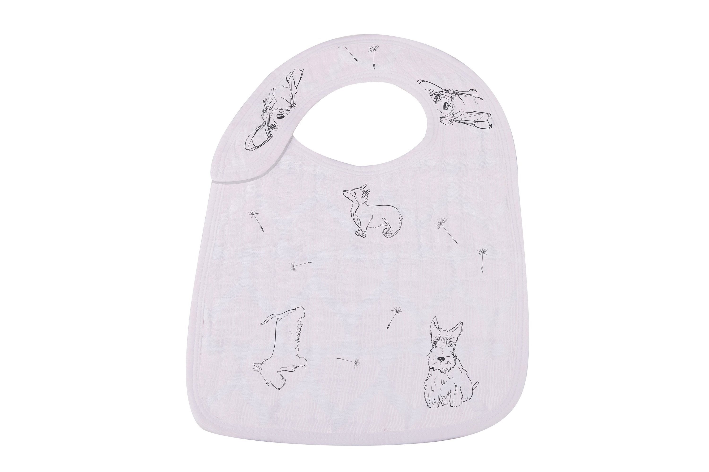 Dandelion Bamboo Muslin Baby Bibs (3-Pack)