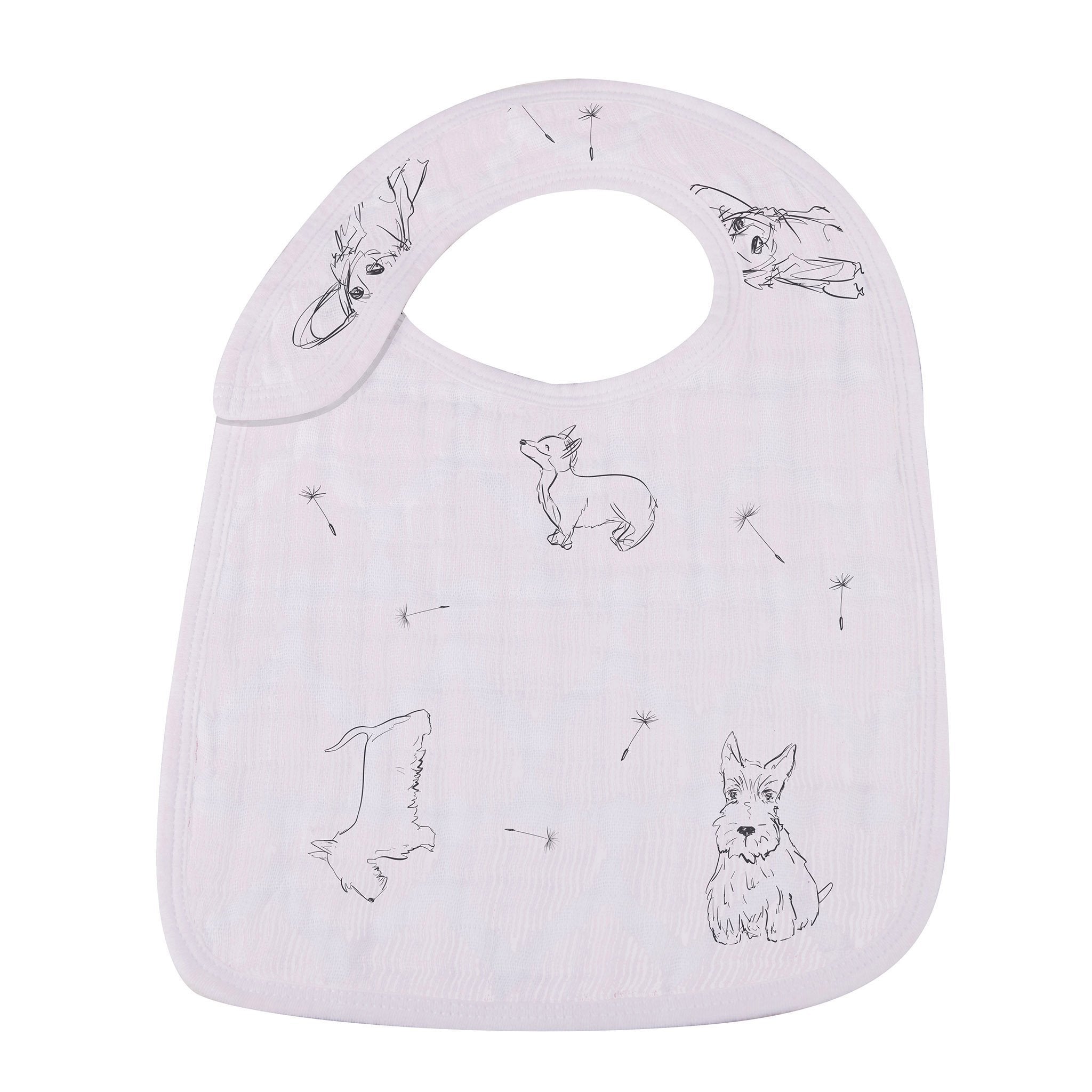 Dandelion Bamboo Muslin Baby Bibs (3-Pack)