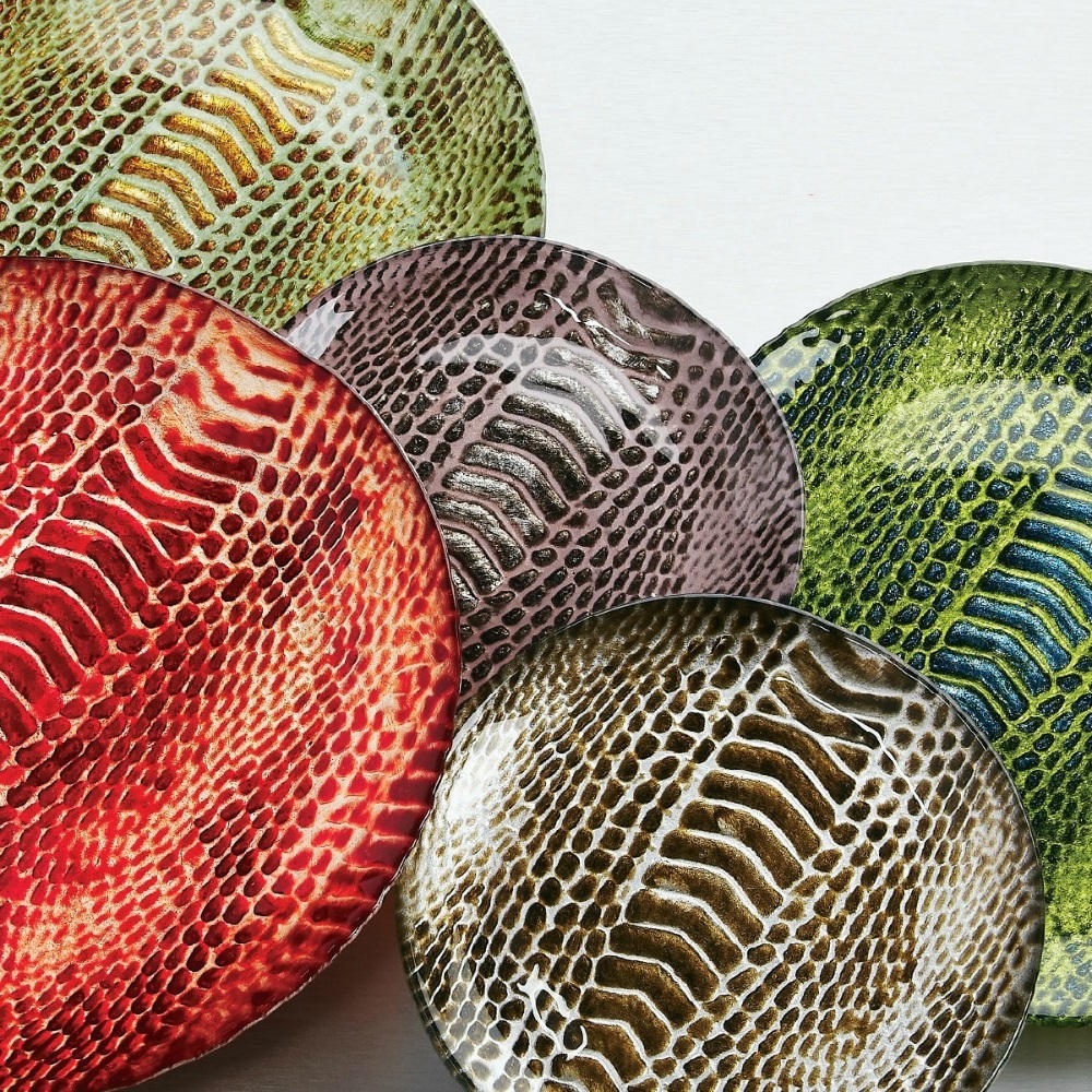 Snakeskin Glass Side Plates (Set of 4, 8.5")